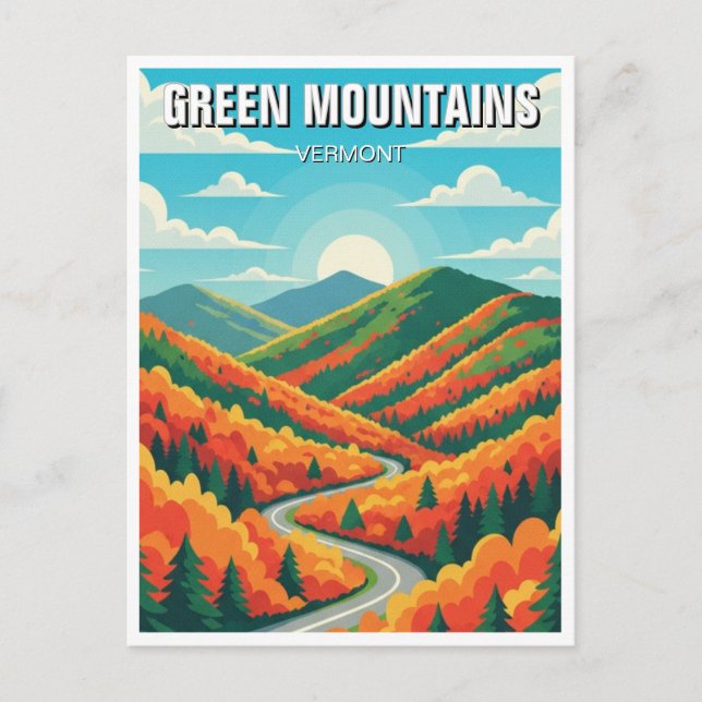 Green Mountains Vermont Fall Foilage Postcard (Front)