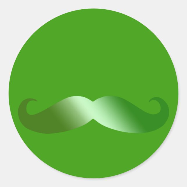 Green Moustache Irish Moustache Classic Round Sticker (Front)