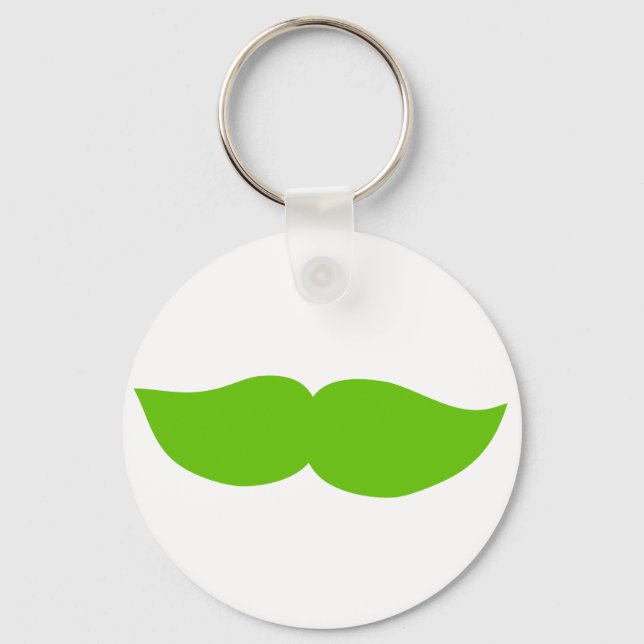 Green Moustache Key Ring (Front)