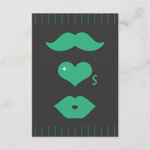 Green Moustache Wedding RSVP Card