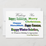 Green Multi holiday greetings<br><div class="desc">Green Multi holiday greeting for Christmas Hanukkah Kwanzaa Solstice Holidays</div>