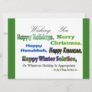 Green Multi holiday greetings Card