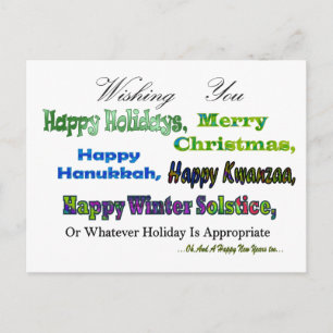 Green Multi holiday greetings Postcard
