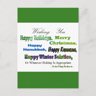 Green Multi holiday greetings Postcard