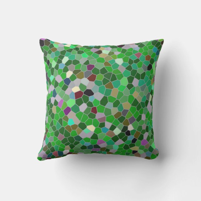 GREEN Multicolored Garden Pattern  Cushion (Back)