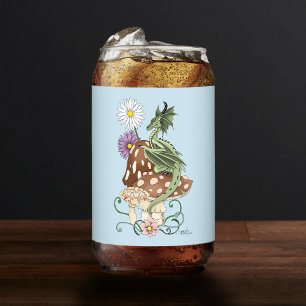 Green Mushroom Dragon Fantasy Flowers Can Glass