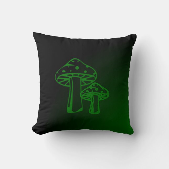 Green Mushrooms Cushion (Front)