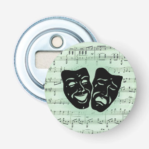 Green Music and Theatre Greek Masks Bottle Opener