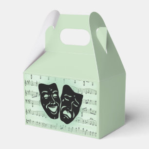 Green Music and Theatre Greek Masks Favour Box