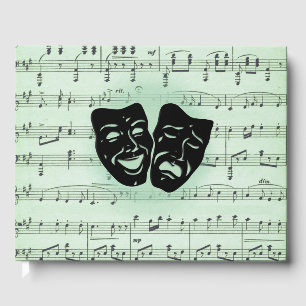 Green Music and Theatre Greek Masks Guest Book