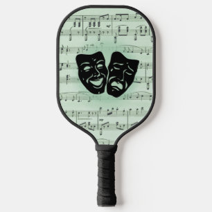 Green Music and Theatre Greek Masks Pickleball Paddle