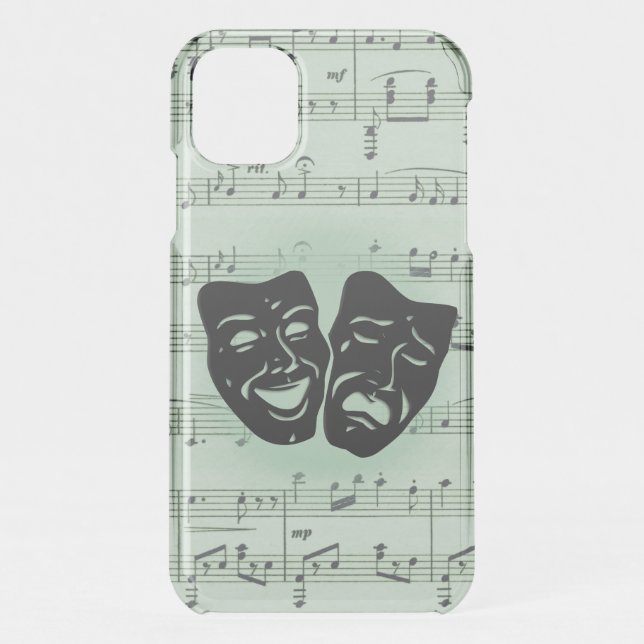 Green Music and Theatre Greek Masks Uncommon iPhone Case (Back)