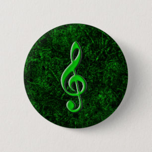 Green Music Note Symbol Button