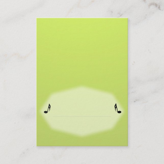 Green Music Place Card (Front)