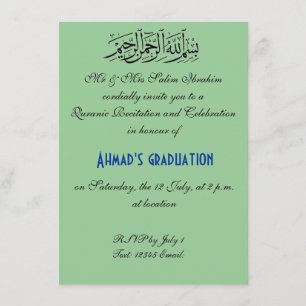 Green Muslim celebration Invitation
