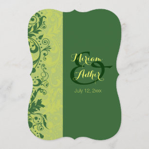 Green Muslim Wedding or Engagement Invitation
