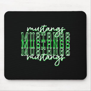 Green Mustang Pride School Srit Game Day Mustangs Mouse Pad