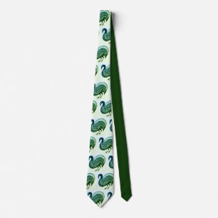 Green Mycenaean Greek Bird Neck Tie