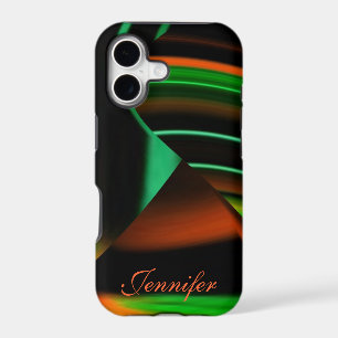 Green N Orange Stripes N Shapes iPHONE 5 Case *