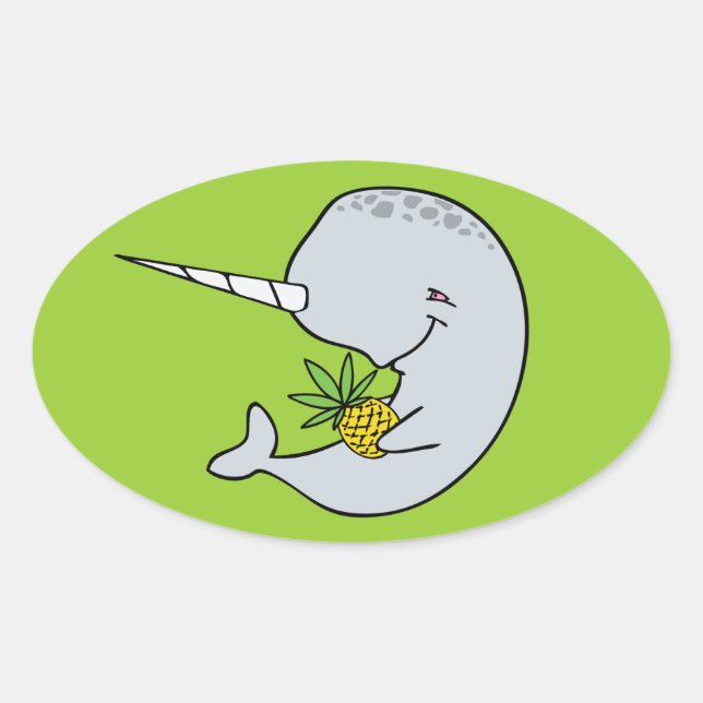 Green Narwhal Stickers (Front)