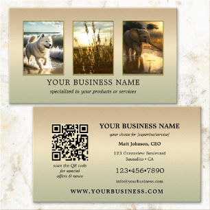 Green Nature Environment QR Photo Business Card