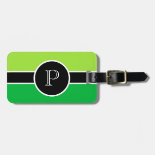 Green Nature Monogram Initial Modern Chic Travel Luggage Tag