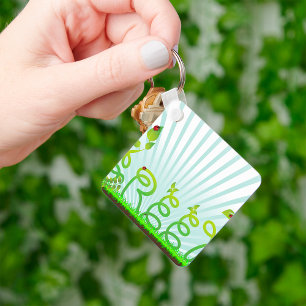 Green Nature Typography Eco-Friendly Key Ring