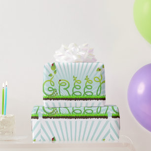 Green Nature Typography Eco-Friendly Wrapping Paper