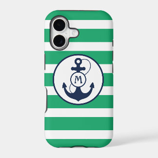 Green Nautical Anchor Monogram