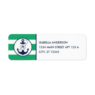 Green Nautical Anchor Monogram