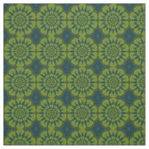 Green Navy Blue Modern Ethnic Textile Tribal Print