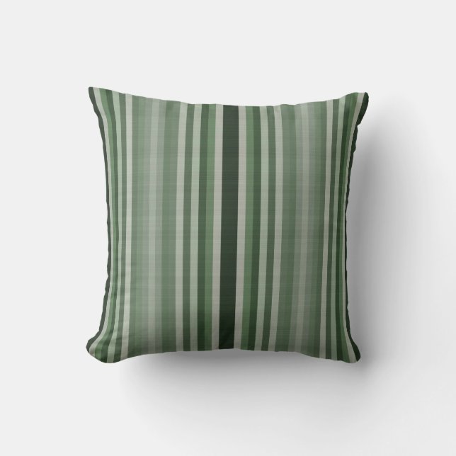 Green Navy Grey Stripes Cushion (Front)