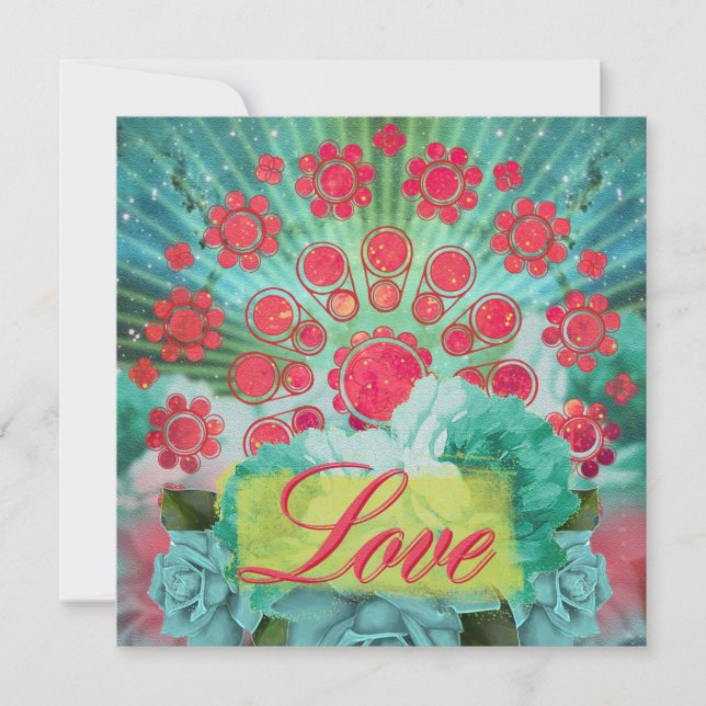 Green Nebula Mandala - Greeting Card (Front)