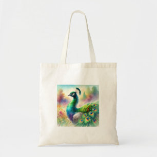 Green necked peafowl 120924AREF136 - Watercolor Tote Bag