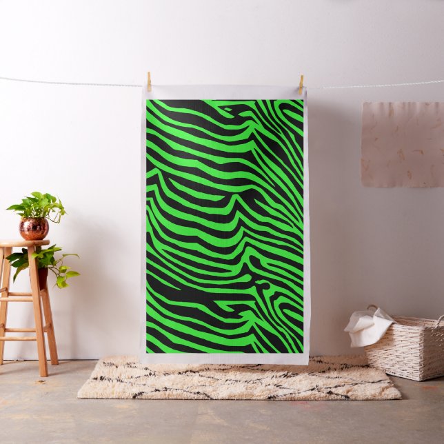Green neon colour zebra pattern fabric (In Situ)