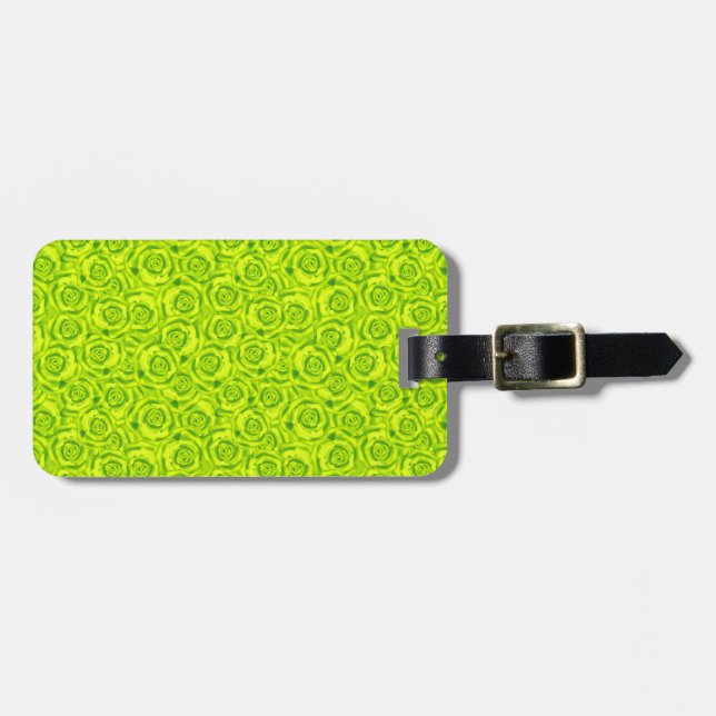 Green neon luggage tag (Front Horizontal)