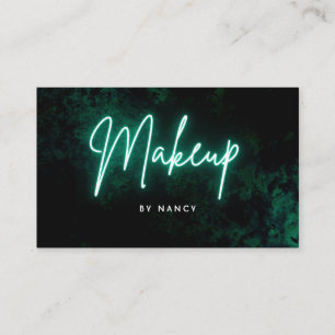Green Neon Makeup Business Card
