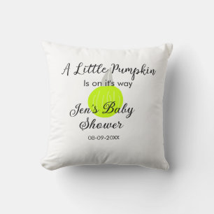 Green neon pumpkin little pumpkin is on it's way cushion