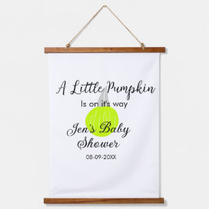 Green neon pumpkin little pumpkin is on it's way hanging tapestry