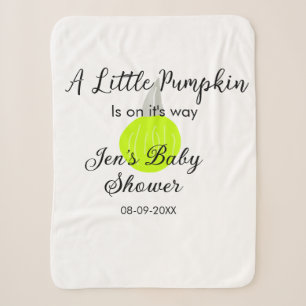 Green neon pumpkin little pumpkin is on it's way sherpa blanket