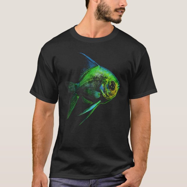Green Neon Tetra fish Graphic Tees for Men Women B (Front)