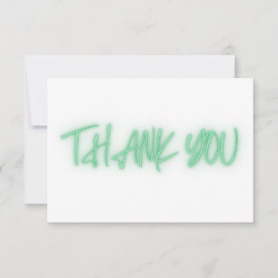 Green Neon Thank You Trendy Card