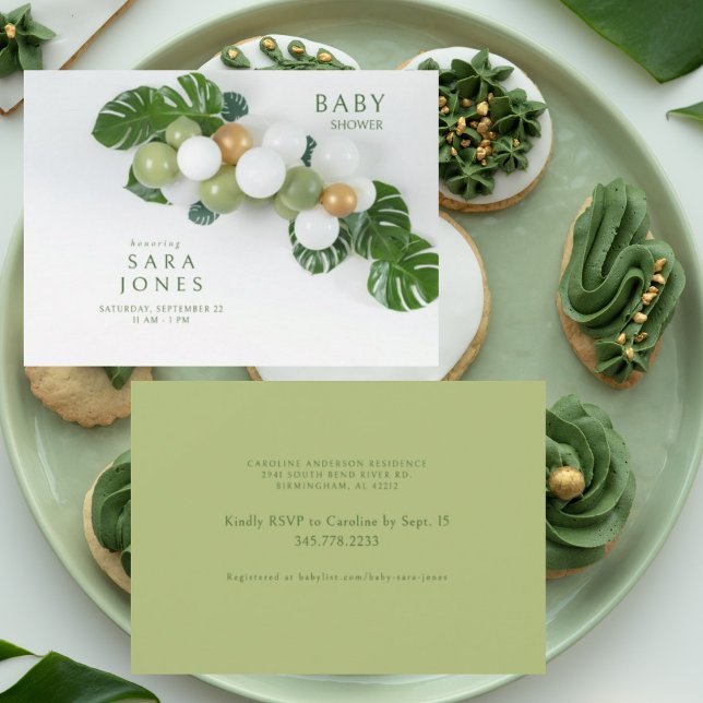 Green Neutral Balloon Arch Baby Shower Invitation (Creator Uploaded)