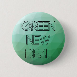 Green New Deal Green Geometric Distressed 6 Cm Round Badge