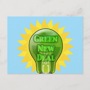 Green New Deal Light Bulb Postcard