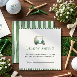Green New to the Club Golf Cart Diaper Raffle Enclosure Card