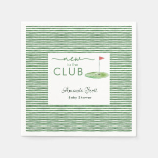 Green New to the Club Golf Theme Baby Shower  Napkin