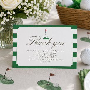 Green New to the Club Preppy Classic Baby Shower Enclosure Card
