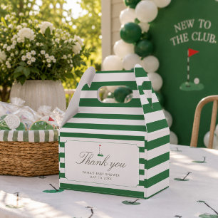 Green New to the Club Preppy Classic Baby Shower  Favour Box