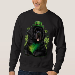 Green Newfie Dog shamrock St Patricks Day Newfound Sweatshirt